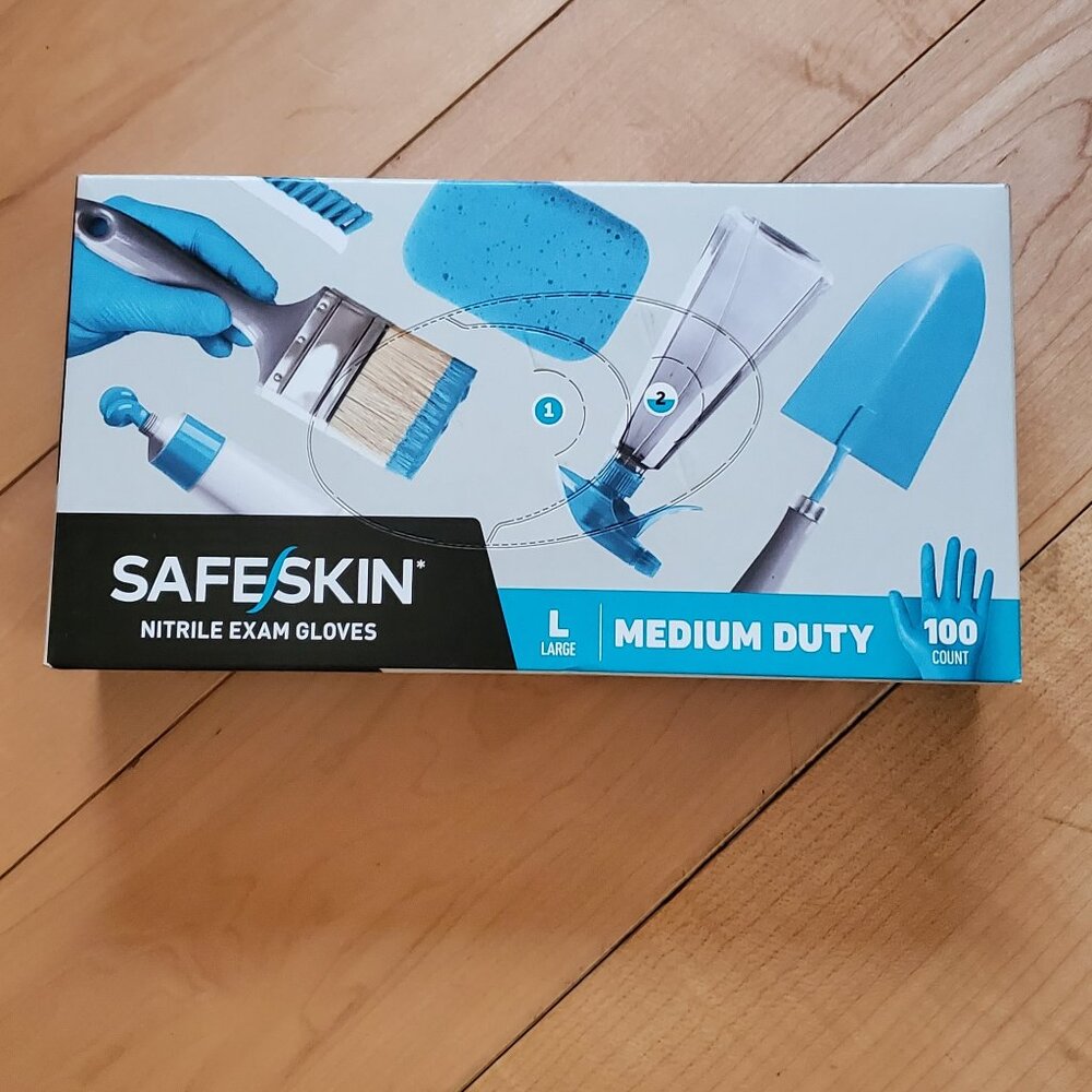 Safe Skin Nitrile Gloves Medium Duty 100 Pc Gloves Large